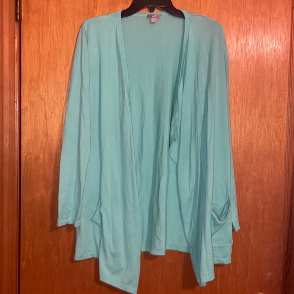 •J.JILL•MINT OPEN FRONT LIGHTWEIGHT 3/4SLEEVE KNIT SWEATER CARDIGAN SIZE MEDIUM. - Picture 4 of 9